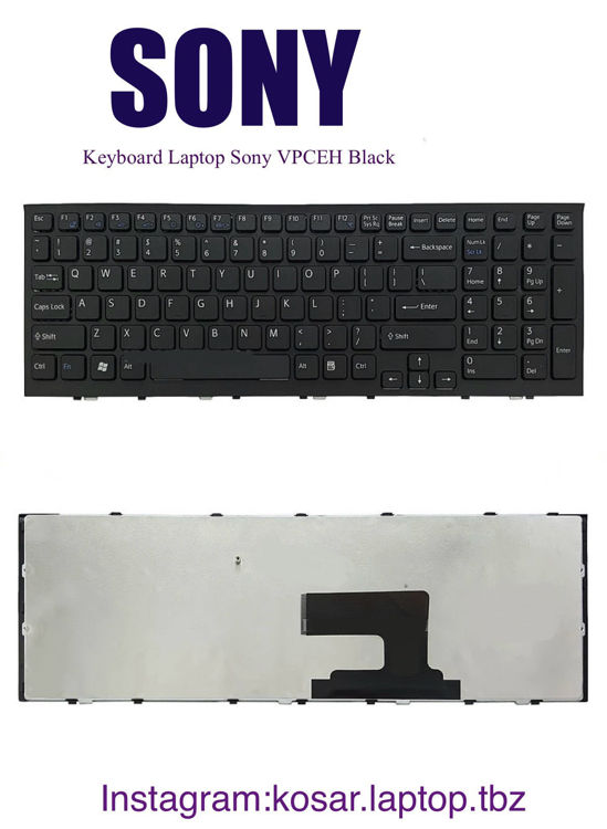 تصویر  Keyboard Laptop Sony VPCEH Black