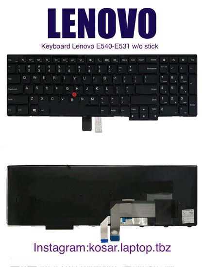 تصویر  Keyboard Lenovo E540-E531 w/o stick
