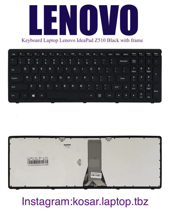 تصویر  Keyboard Lenovo Z510 با فريم مشکي