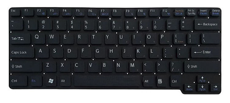 تصویر  Keyboard Sony VPCCW مشکي اينتر کوچک بدون فريم