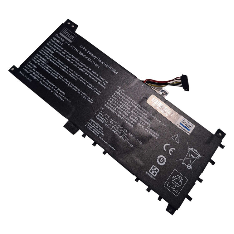 تصویر  باتری لپتاپ ایسوس Battery Asus K451 Linus با پارت نامبر  B41N1304