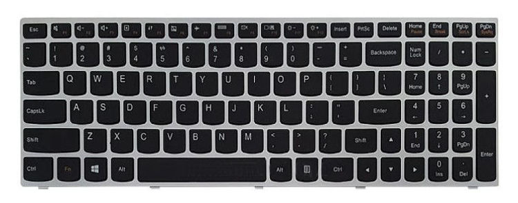 تصویر  Keyboard Lenovo G50-70 با فريم نقره اي