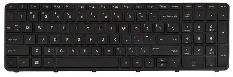 تصویر  Keyboard HP 15-N N15 مشکي اينتر کوچک با فريم