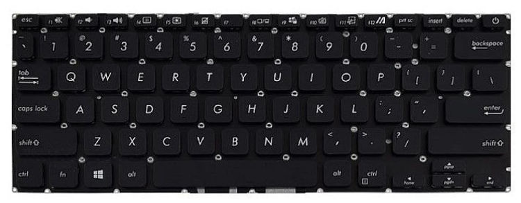 تصویر  Keyboard Asus R423 اينتر کوچک مشکی بدون فريم