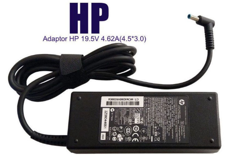 تصویر  شارژر لپتاپ اچ پی HP 19.5/4.62 سر فيش آبي