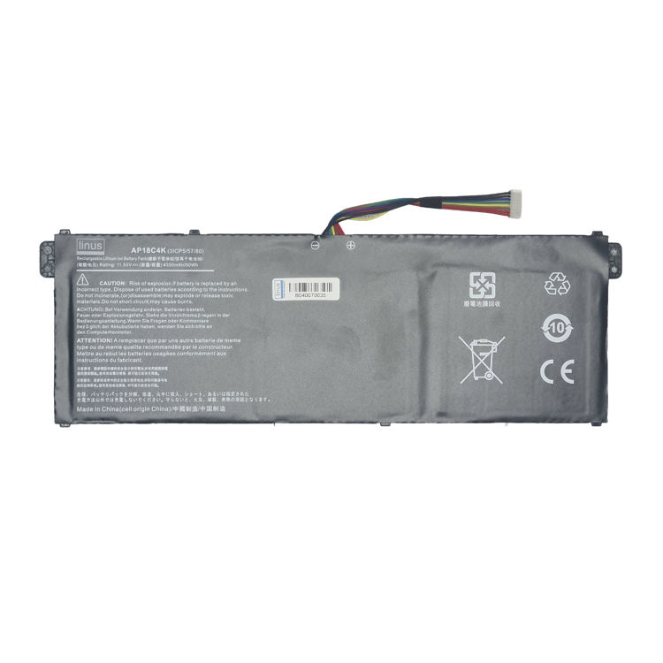 باتری لپ تاپ ایسر Battery Acer AP18C4K Linus- نمای پشت باتری