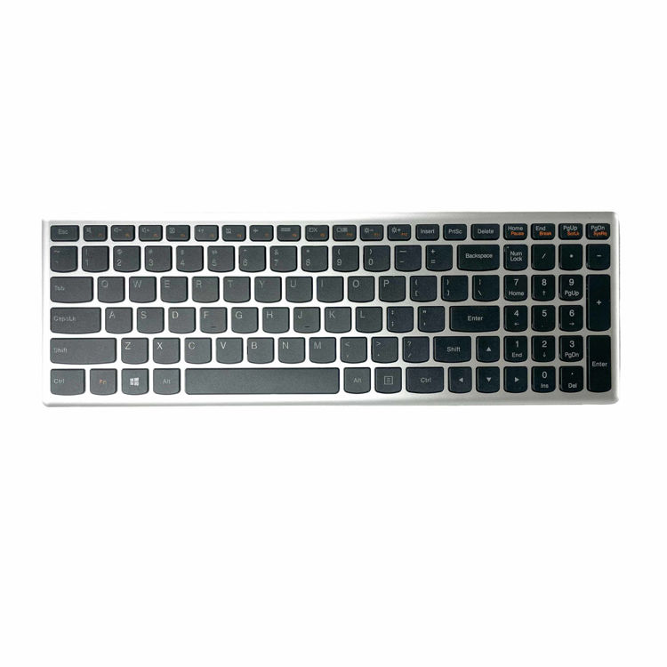 کیبورد لنوو Z510  با فريم نقره اي - روبرو